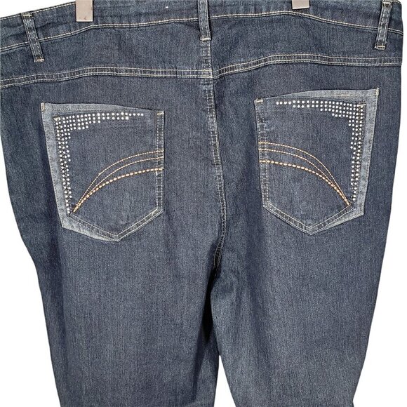 NEW COS Jeans Embellished Pockets Dark Wash Women's Plus Size 22 W NWT - Picture 3 of 9